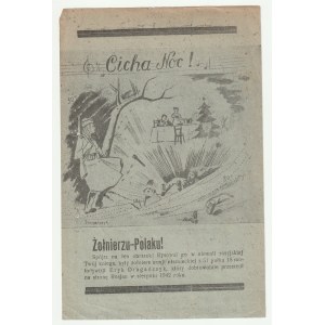 CICHA Noc! Żołnierzu-Polaku! - z 1942 r., ulotka wzywająca Polaków do poddawania się Armii Czerwonej