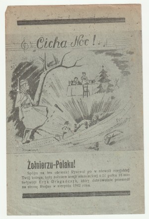 CICHA Noc! Żołnierzu-Polaku! - z 1942 r., ulotka wzywająca Polaków do poddawania się Armii Czerwonej