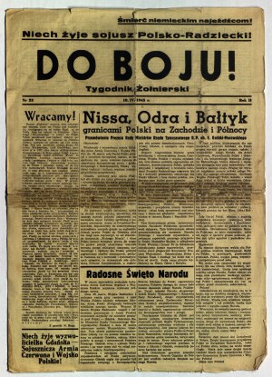 DO BOJU! - ulotka-dodatek do Tygodnika Żołnierskiego, nr 23, 10.04.1945