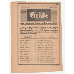 GRÜßE aus russischer Kriegsgefangschaft (Greetings from Russian captivity) - 27.03.1945