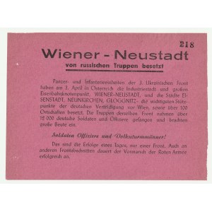 WIENER-NEUSTADT von russischen Truppen besetzt (Wiener-Neustadt occupied by Russian forces) - 04.04.1945