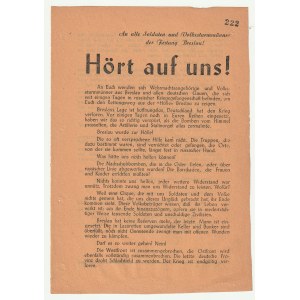 HÖRT auf uns! („Posłuchajcie nas!”) - 13.04.1945