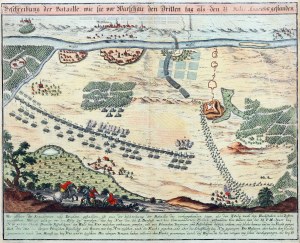 WARSAW. Plan of the Battle of Warsaw (28-30 July 1656) fought during the Swedish Deluge - day three