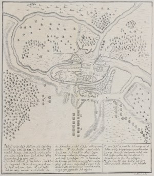 PUŁTUSK. Plan bitwy wojsk szwedzkich i saskich pod Pułtuskiem (V 1703)