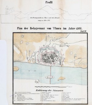 TORUŃ. Plán obliehania Torune v roku 1703.
