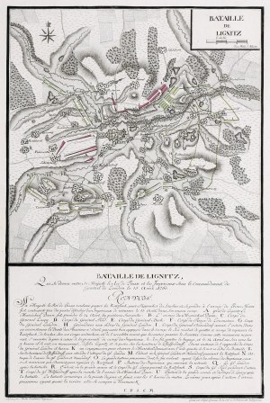 LEGNICA. Plan of the Battle of Legnica from August 15, 1760, opr. Therbu, rit. Cöntgen