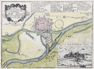 GŁOGÓW. Plán pevnosti Głogów, G. P. Busch, z prvej polovice 18. storočia.