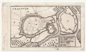 KRAKOV. Plán mesta ako pevnosti, asi 1687
