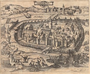 SMOLEŇSK. Plán smolenské pevnosti a jejího obléhání v letech 1609-1611, které ji přivedlo do hranic republiky, 17. stol.