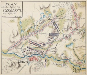 ZGORZELEC. Plán pevnosti a bitky zo 7. septembra 1757 (víťazstvo rakúskej armády).