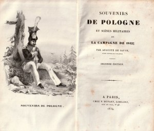 VOJNA 1812 - Vilnius. Sayve de Auguste, Souvenirs de Pologne et scènes militaires de la campagne de 1812, ed. P. Dufart, Paris 1834.