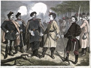 LUBLIN. Setkání povstaleckých velitelů v Lublinské gubernii za účasti Marcina Borelowského (1829-1863), 1863.