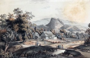 MONTAGNES SOKOLE. Les Falcon Mountains depuis le nord ; dessin de S.C.C. Reinhardt, gravé par G.D. Berger
