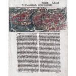 KRAKÓW. Widok Krakowa; pełna karta z: H. Schedel, Liber Chronicarum, wyd. J. Schönsperger