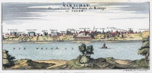VARSOVIE. Panorama de la ville ; eng. et éd. par G. Bodenehr, Augsbourg, vers 1720