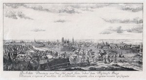GDAŃSK. Panorama města z Biskupie Górky - pozdější verze pohledu M. Deische z roku 1765.