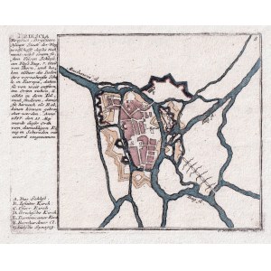 BRZEŚĆ (fino al 1923 Brest Litewski, Brest-on-the-Bug, cit. Брэст). Pianta della fortezza con descrizione; trad. e ed. di G. Bodenehr