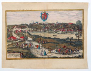 GRODNO (whit. Го́радня). The oldest known panorama of the city; taken from: Civitates Orbis Terrarum