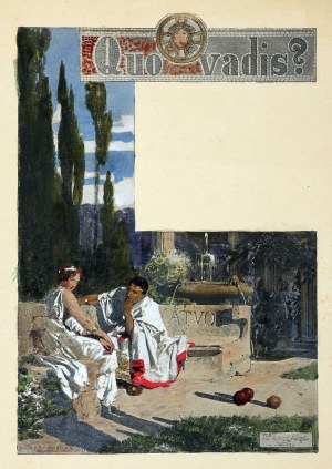 QUO VADIS, ALEXANDER ROTHAUG. Illustrazione (disegno di copertina?) per il romanzo Quo vadis di H. Sienkiewicz.