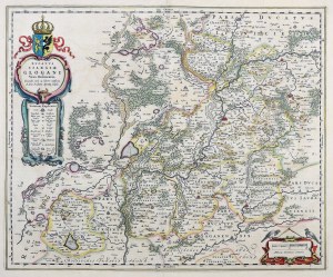 GŁOGÓW: Mapa knížectví Głogów; sestavil. J. Scultetus, ed. J. Blaeu