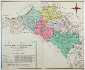 GALICIE, LODOMÉRIE, BUKOVINE. Carte de la Galicie et de la Lodomérie, montrant la division en districts de Lwów, Halicz, Sambrów, Bełsk, Pilzno et Wieliczka.