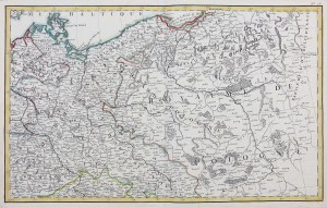 POLSKA (zwana w I RP KORONĄ), BRANDENBURGIA. Mapa ziem polskich; anonim