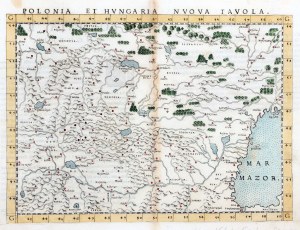 POLSKA (zwana w I RP KORONĄ), WĘGRY. Mapa ziem Rzeczpospolitej i Węgier; oprac. S. Münster