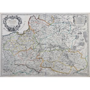 POLSKA (zwana w I RP KORONĄ), WIELKIE KSIĘSTWO LITEWSKIE, UKRAINA, WOŁYŃ. Mapa ziem Rzeczpospolitej; ryt. L. Cordier, wyd. A.H. Jaillot i G. Sanson
