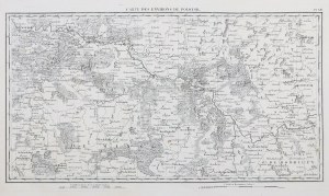 POŁOCK. Mapa oblasti Polocka; prevzatá z: Gouvion Saint-Cyr: Atlas Des Mémoires