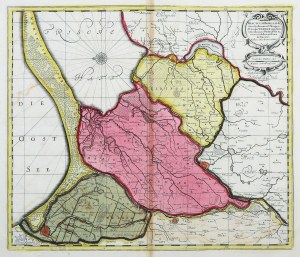 ROYAL PRUSSIA, ¯U³AWY WI¶LANE, GDANSK, ELBLAG. Map of Żuławy Wiślane with schematic plans of Gdańsk, Malbork, Tczew and Elbląg