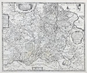 LITEVSKÉ VELKOVÉVODSTVÍ. Mapa Litevského velkoknížectví; vyd. M. Merian Heirs, Frankfurt nad Mohanem 1672.