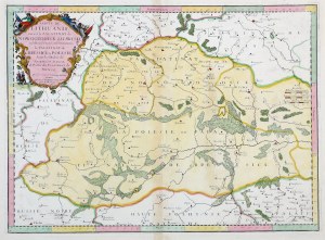 WIELKIE KSIĘSTWO LITEWSKIE. Mapa części Litwy - województwo nowogrodzkie i brzeskie; ryt. A. Peyrounin, oprac. N. Sanson D'Abbeville, Paryż 1730