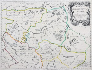 LITEVSKÉ VELKOVÉVODSTVÍ. Mapa části Litvy - Polocko, Vitebsko a část Mstislavlského vojvodství; ryt. A. Peyrounin, comp. N. Sanson D'Abbeville, Paříž 1665.
