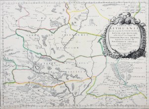GRAND-DUCHÉ DE LITUANIE. Carte d'une partie de la Lituanie - provinces de Minsk, Mstislavl ; ryt. A. Peyrounin, comp. N. Sanson D'Abbeville, Paris 1666