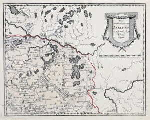 GRAND-DUCHÉ DE LITUANIE. Carte de la partie nord-est du Grand-Duché de Lituanie - la région autour des villes de Braslaw (par la Biélorussie : Браслаў) et Polotsk (par la Biélorussie : Полацк).