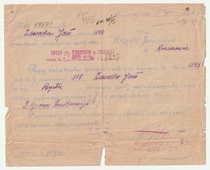 LUBLIN, KRZESZÓW. letter to Krzeszów Municipal Office dated 12.1920