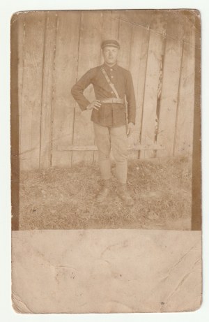 LVIV. Photo of a legionnaire in the form of a postcard with dedication
