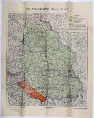 UPPER SILESIA. Map of the plebiscite area in Upper Silesia