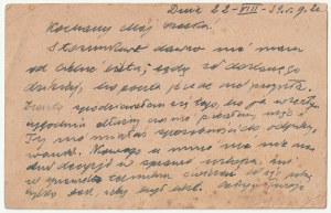 BIAŁA PODLASKA. Pohľadnica s pečiatkou 34. pešieho pluku z Bialej Podlaskej, poľná pošta č. 23, datovaná 22.08.1939