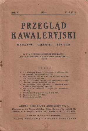 PRZEGLĄD Kawaleryjski. Nr 6 (32), 06.1928