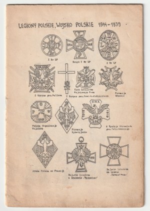 Polské legie. Polská armáda 1914-1939. Katalog odznaků jednotlivých jednotek polské armády.