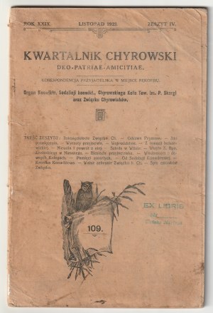 CHYROW. Chyrovsk Quarterly Deo-Patriae-Amicitiae. Friendly correspondence in lieu of manuscript.