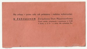 CIESZYN, ZAKOPANE. ballot for the XXV Assembly of Delegates of Branches of the Union of Zaw. Pracowników Samorz. Teryt. R. P. in Cieszyn