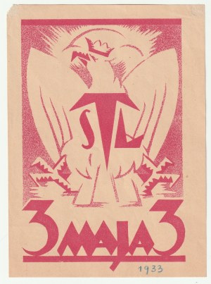 LIDOVÉ ŠKOLY. TSL 3 MÁJ 3. Vlastenecký plakát z roku 1933.