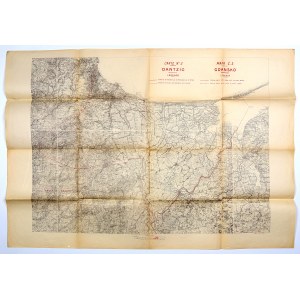 GDAŃSK. Mapa okolic Gdańska z propozycją przyszłych granic Wolnego Miasta Gdańska z 23.06.1919