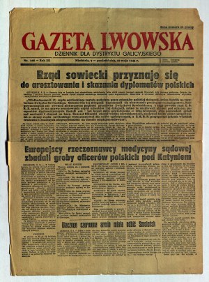 KATYÑ. Lviv GAZETA: 1) No. of 10.05.1943, among other things, Why the Red Army had to retake Smolensk and others.