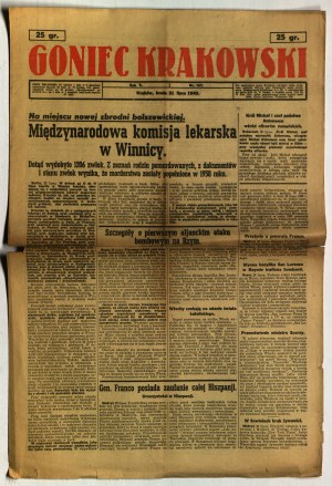 Kraków GONIEC. In the issue, among other things, about the crime committed by the Soviets in Vinnitsa