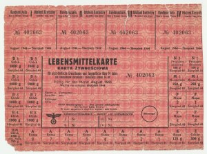 FOOD CARD für Erwachsene und Jugendliche ab 14 Jahren, zweisprachig, VIII 1944