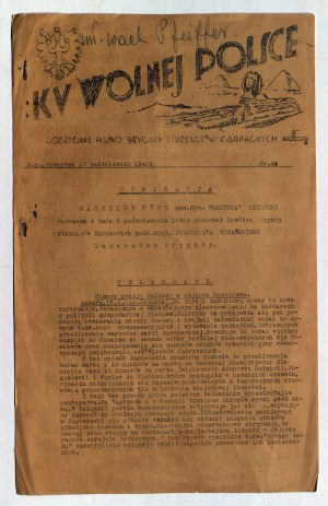 Die Unabhängige Karpatenschützenbrigade. Auf dem Weg ins freie Polen. 17.10.1940