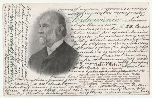 MAŁECKI Antoni (1821-1913). Postcard with the likeness of the outstanding scientist